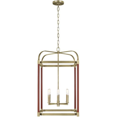 Hadley 6 Light 18 inch Time Worn Brass Pendant Ceiling Light