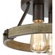 Transitions 3 Light 14 inch Oil Rubbed Bronze with Aspen Semi Flush Mount Ceiling Light