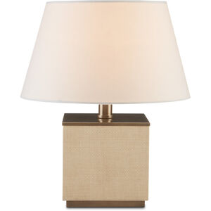 Eloise 15 inch 100.00 watt Antique Brass/Natural Mini Table Lamp Portable Light