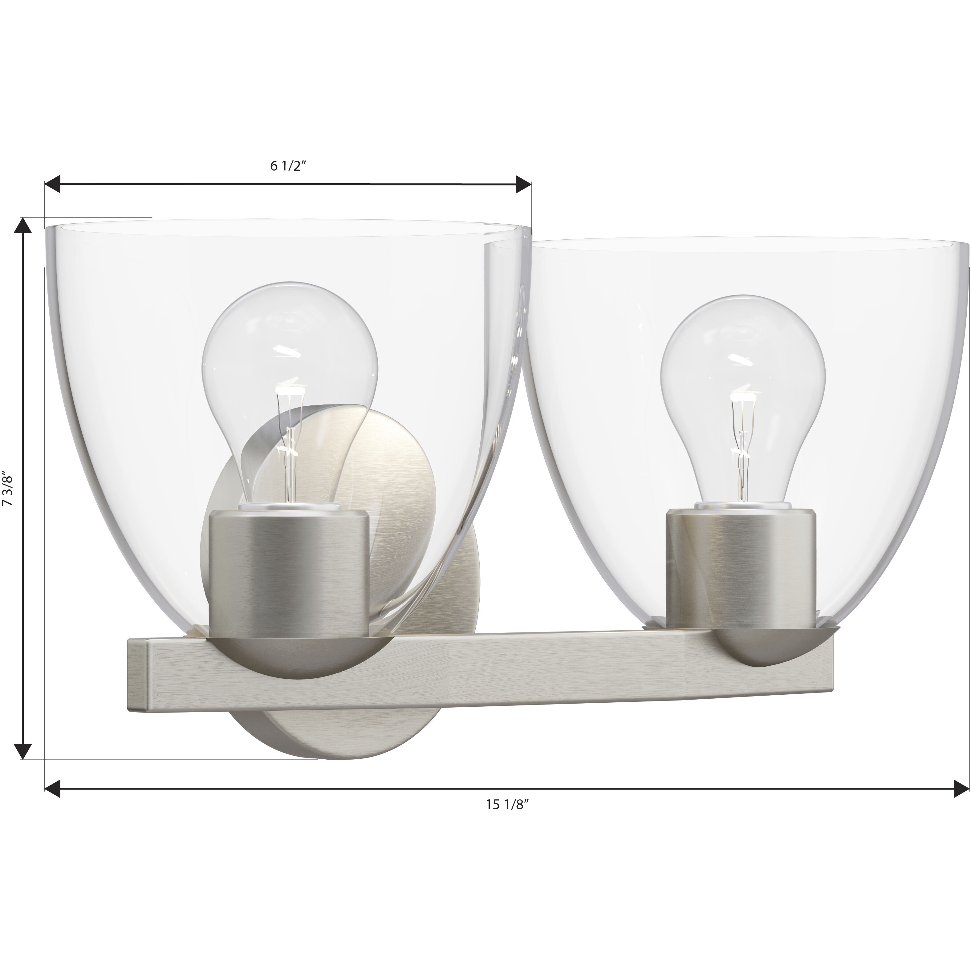 Noellea 2 Light 15.25 inch Brushed Nickel Vanity Wall Light