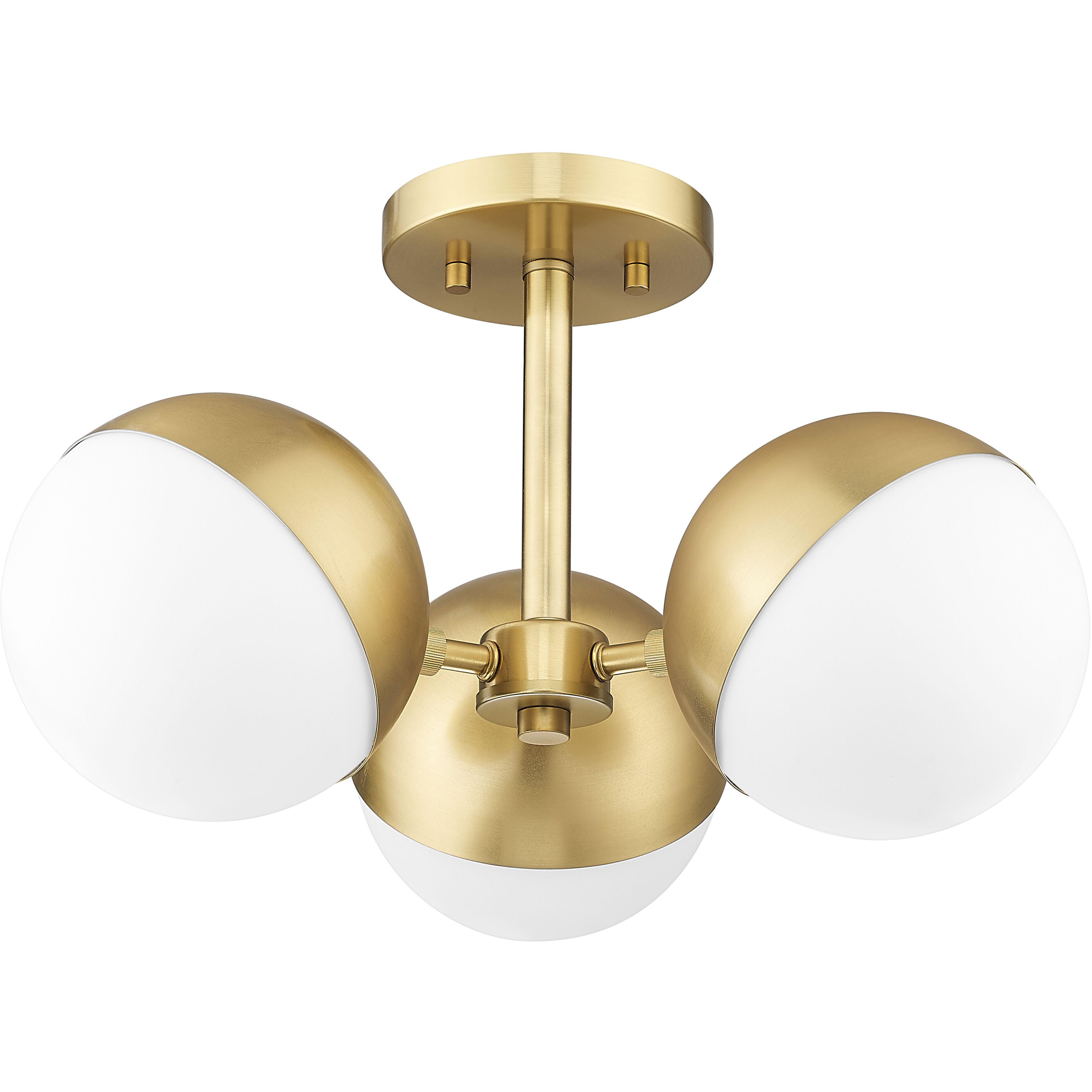 Realm Sphere 3 Light 17.25 inch Modern Gold Semi Flush Mount Ceiling Light