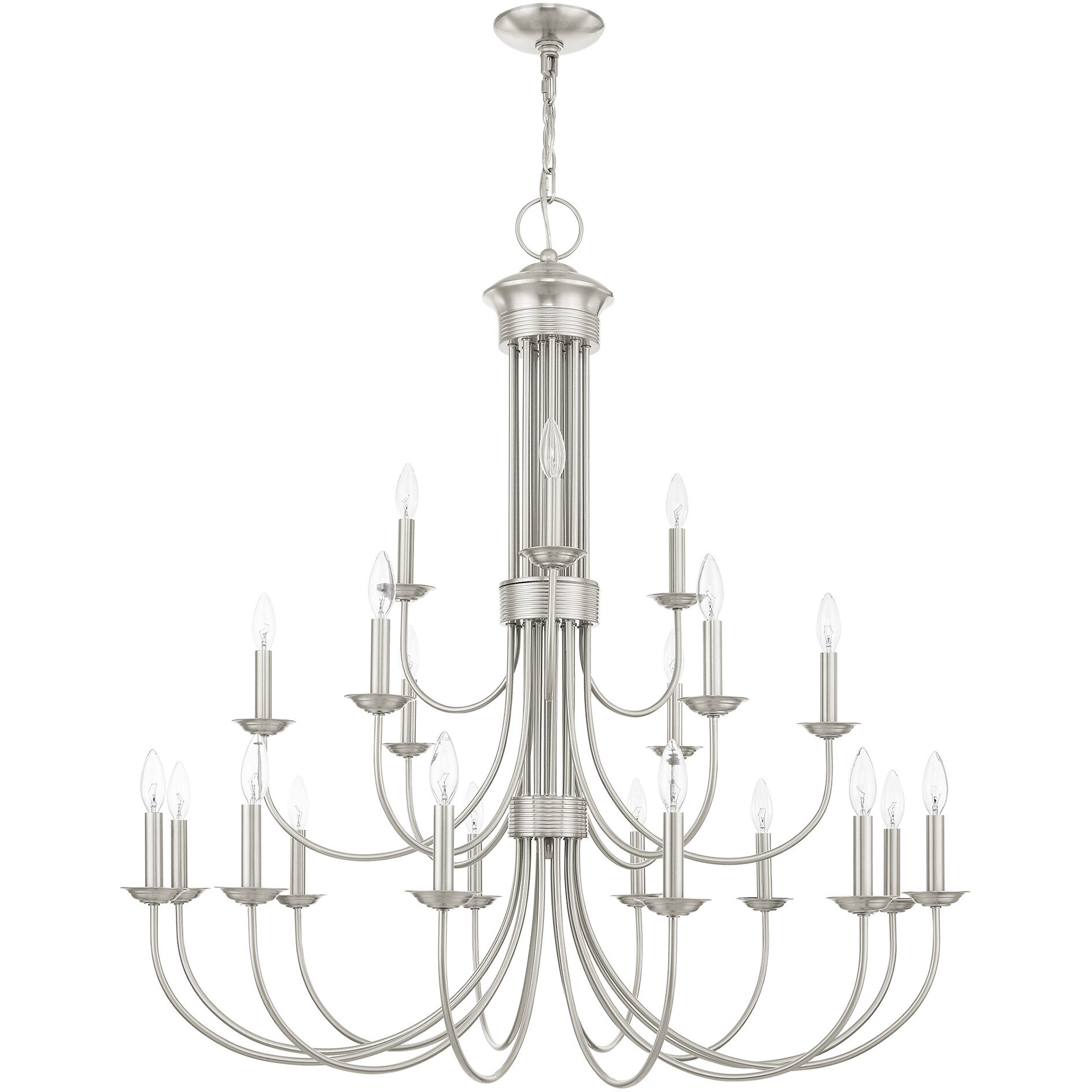 Estate 21 Light 42 inch Brushed Nickel Chandelier Ceiling Light