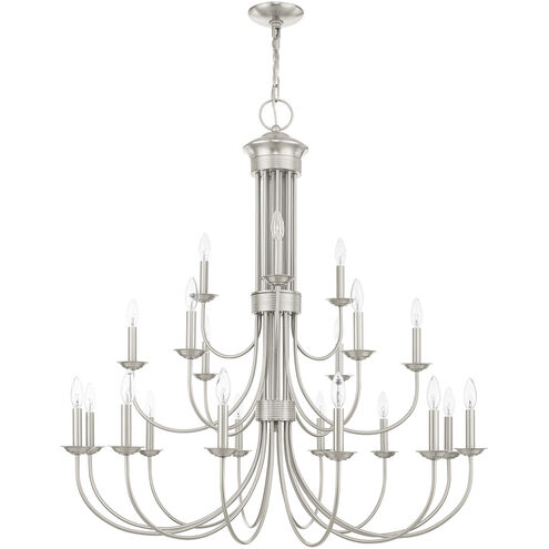 Estate 21 Light 42 inch Brushed Nickel Chandelier Ceiling Light