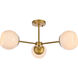 Briggs 3 Light 26 inch Brass Flush Mount Ceiling Light