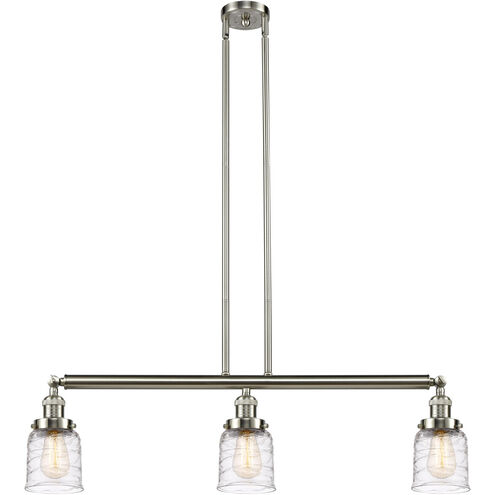 Franklin Restoration Bell 3 Light 38 inch Brushed Satin Nickel Island Light Ceiling Light