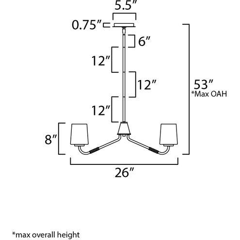 Durham 5 Light 26 inch Polished Chrome Single-Tier Chandelier Ceiling Light