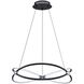 Hoop LED 24 inch Black and Chrome Pendant Ceiling Light
