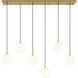 Richard June Sorelle 6 Light 48.35 inch Estate Brass Linear Chandelier Ceiling Light