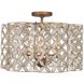 Maurelle 4 Light 17 inch Oxidized Gold Leaf Semi Flush Mount Ceiling Light