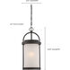 Willis LED 9 inch Textured Black and Antique White Outdoor Hanging Light