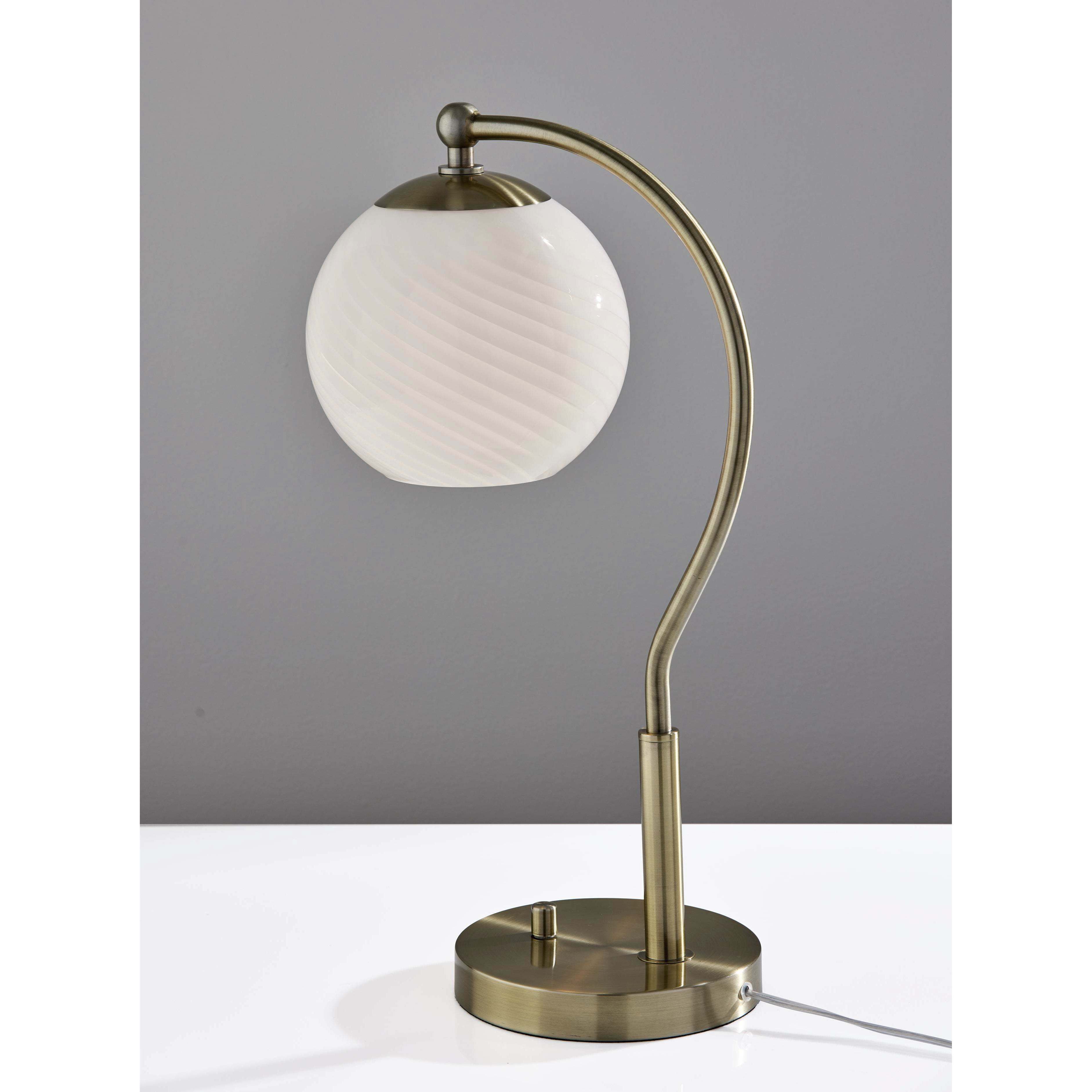 Swirl 21.63 inch 40.00 watt Antique Brass Desk Lamp Portable Light