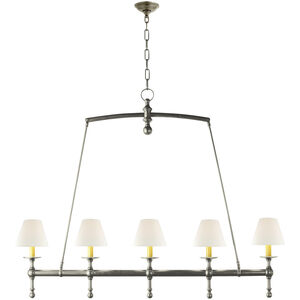 Chapman & Myers Classic2 5 Light 45 inch Antique Nickel Linear Chandelier Ceiling Light