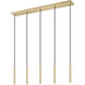 Forest Linear Chandelier Ceiling Light in Modern Gold