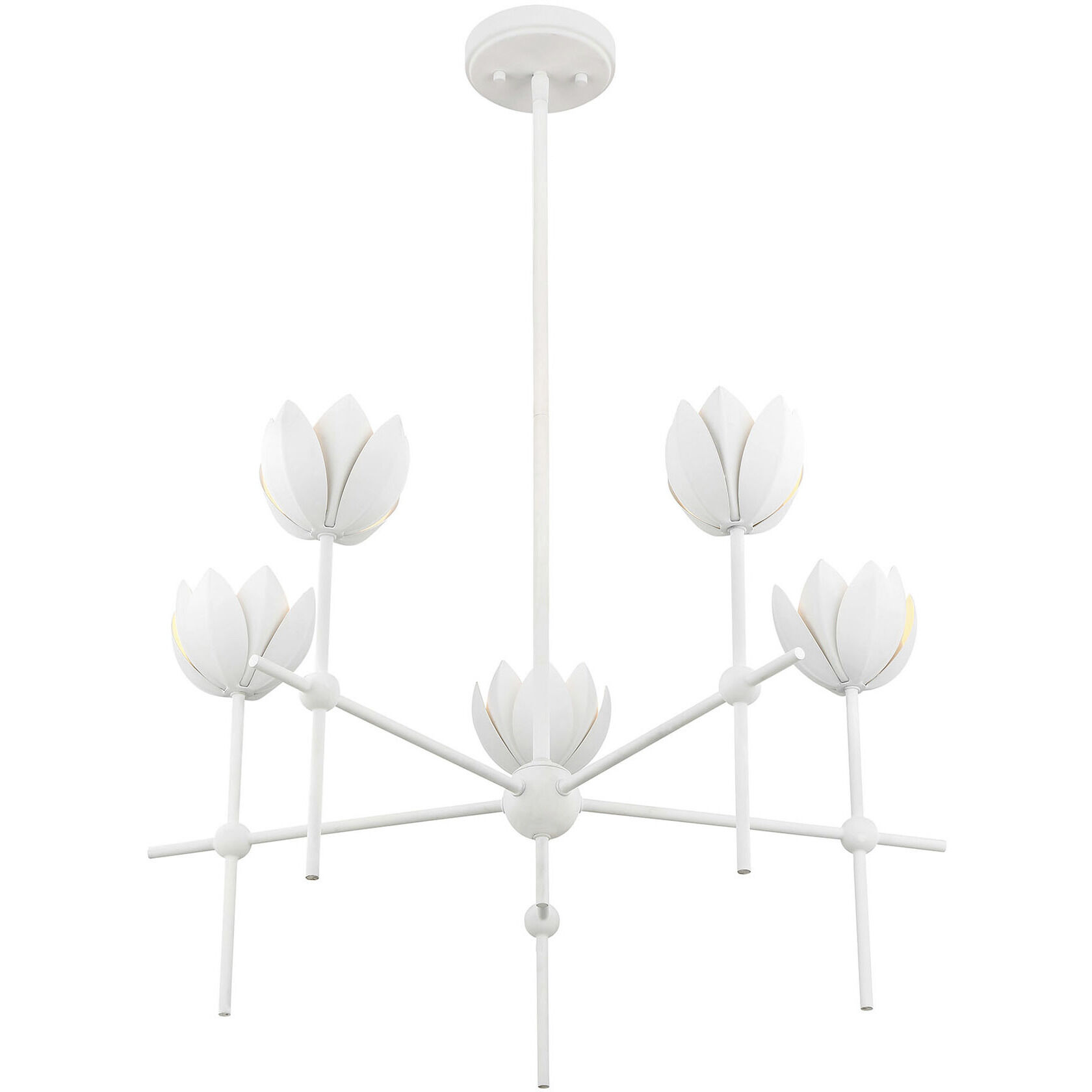 Bohemian LED 26 inch Bisque White Chandelier Ceiling Light