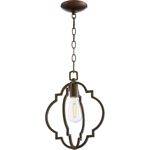 Dublin 1 Light 11 inch Oiled Bronze Pendant Ceiling Light, Quorum Home