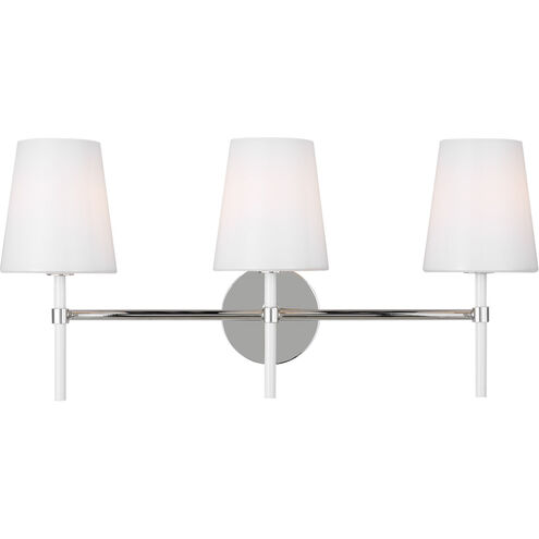 kate spade new york Monroe 3 Light 23 inch Polished Nickel Vanity Light Wall Light in Polished Nickel / Gloss White