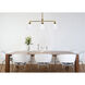 Mera 3 Light 38 inch Brass Linear Pendant Ceiling Light