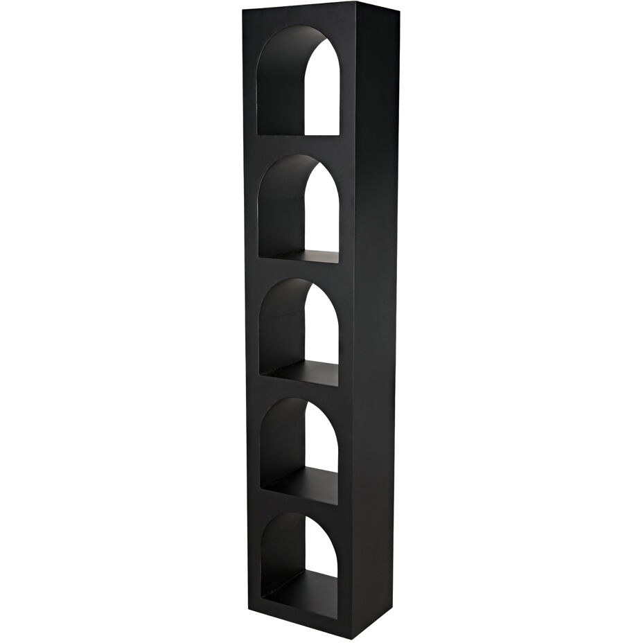 Aqueduct Matte Black Bookcase, C
