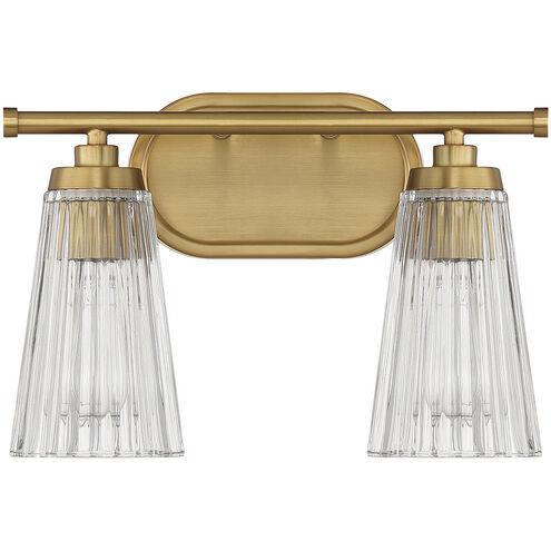 Chantilly 2 Light 14 inch Warm Brass Vanity Light Wall Light, Essentials