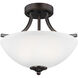 Geary 2 Light 13.88 inch Bronze Convertible Pendant Semi-Flush Ceiling Light