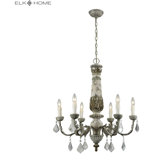 Genevieve 6 Light 28 inch Aged Gray Chandelier Ceiling Light
