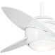 Slant 36 inch White Ceiling Fan