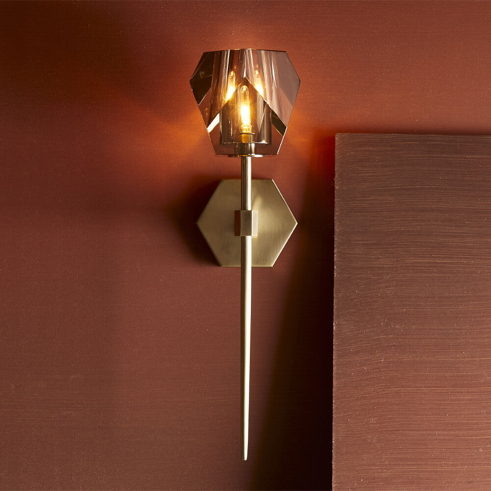 Gemma Sconce Wall Light in Pale Brass