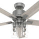 Techne 52 inch Matte Silver with Light Gray Oak Blades Ceiling Fan