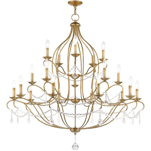 Chesterfield 20 Light 46 inch Antique Gold Leaf Chandelier Ceiling Light