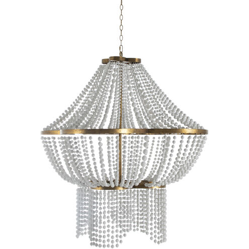 Annabelle 4 Light 43 inch Antique White / Gilded Gold Chandelier Ceiling Light