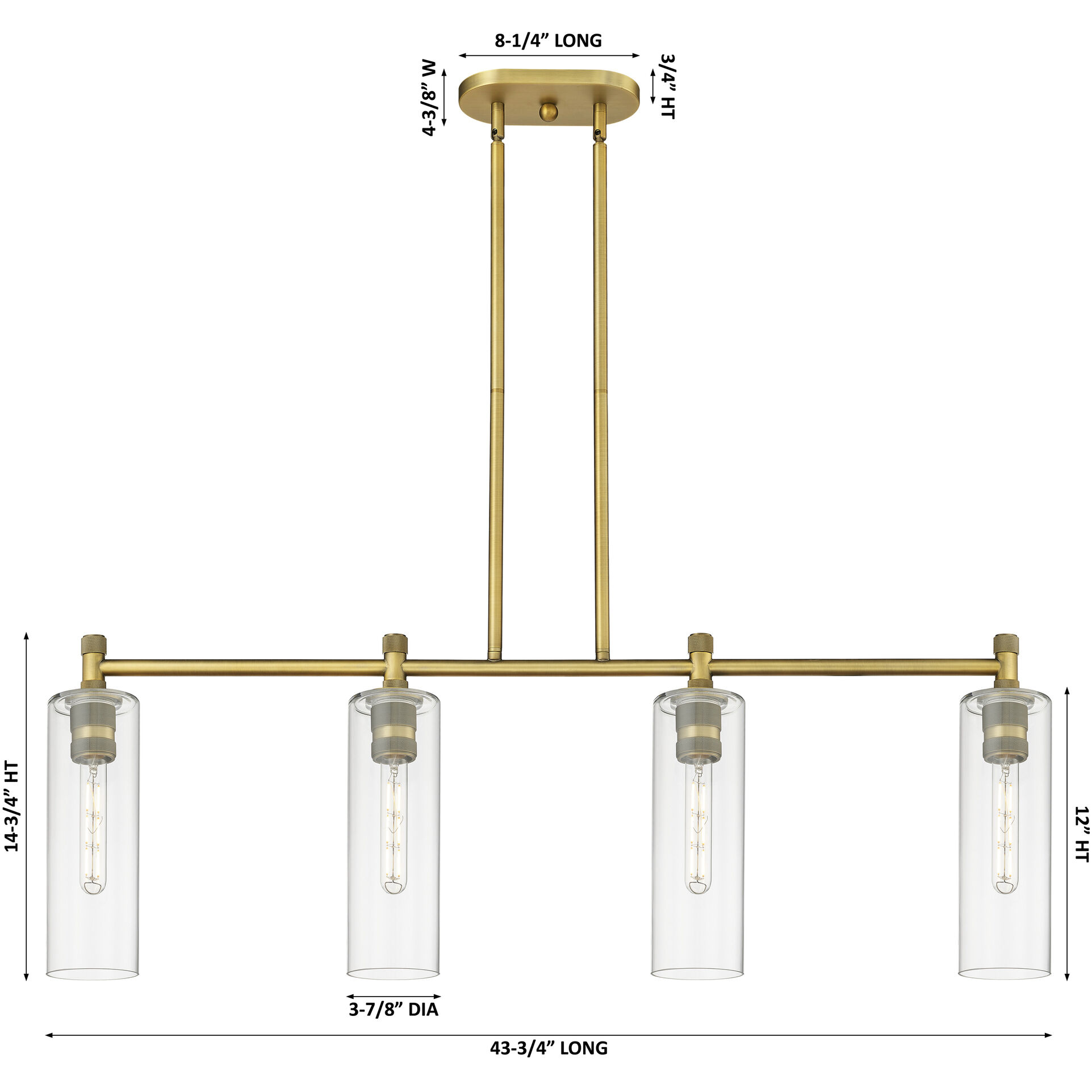 Downtown Urban Crown Point Island Light Ceiling Light in Satin Nickel, Plated Smoke