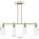 Downtown Urban Crown Point Island Light Ceiling Light in Satin Nickel, Matte White