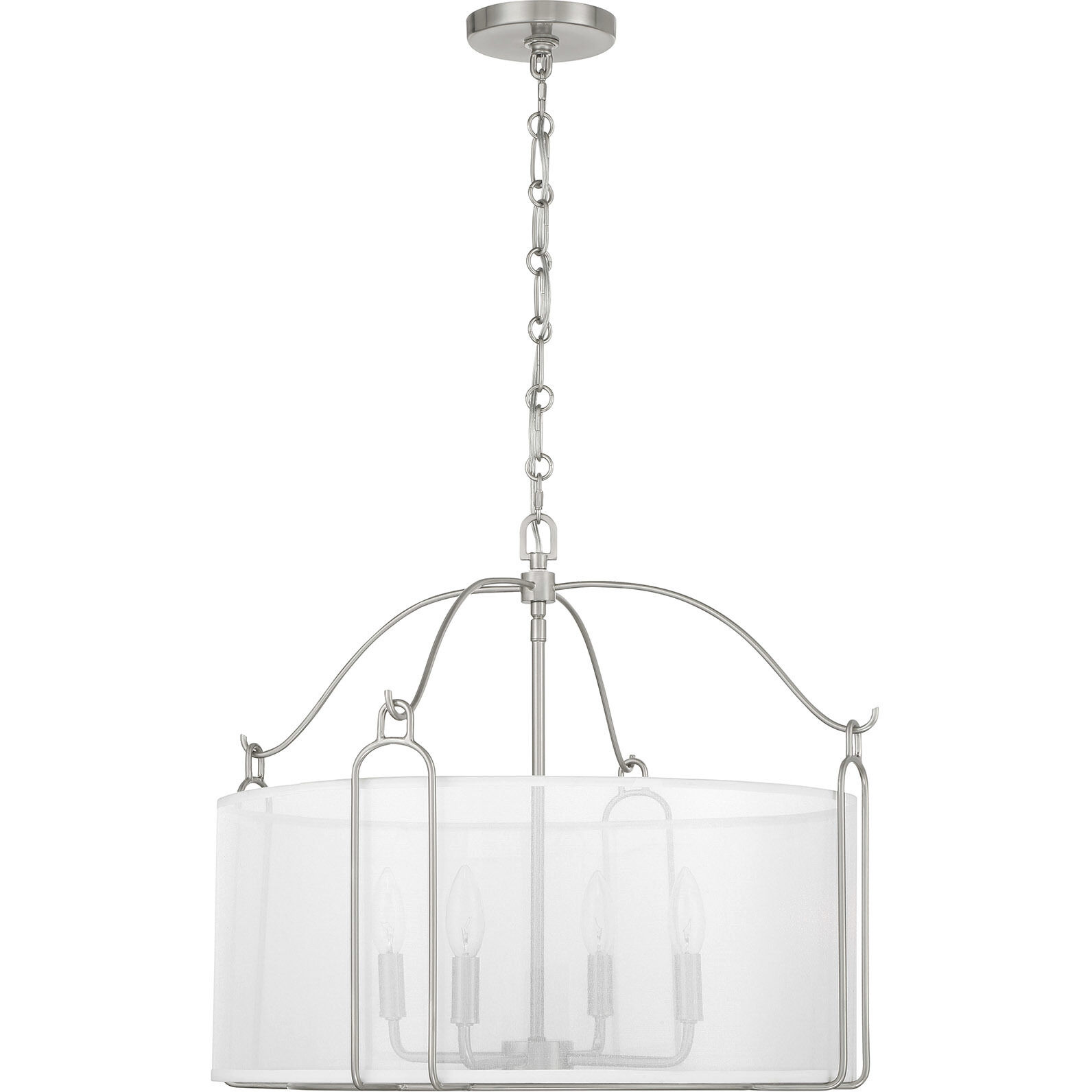 Ashlay 4 Light 22 inch Satin Nickel Pendant Ceiling Light