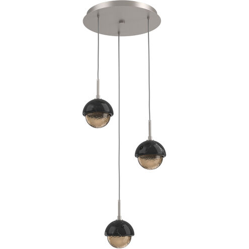Cabochon LED Metallic Beige Silver with Black Marble Pendant Chandelier Ceiling Light in 3000K LED, Bronze