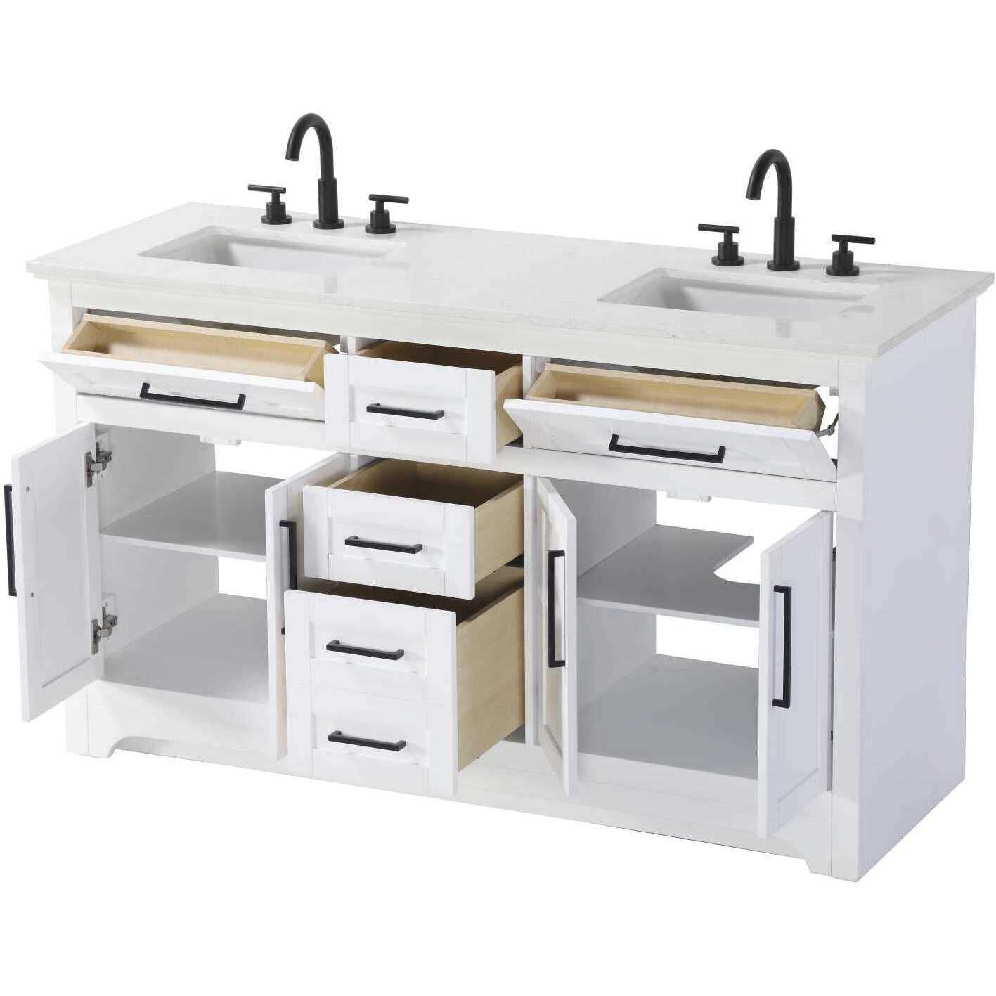 Remington 60 X 35 inch White Bathroom Vanity Cabinet