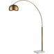 Solar Flair 77 inch 100 watt Aged Brass with White Floor Lamp Portable Light