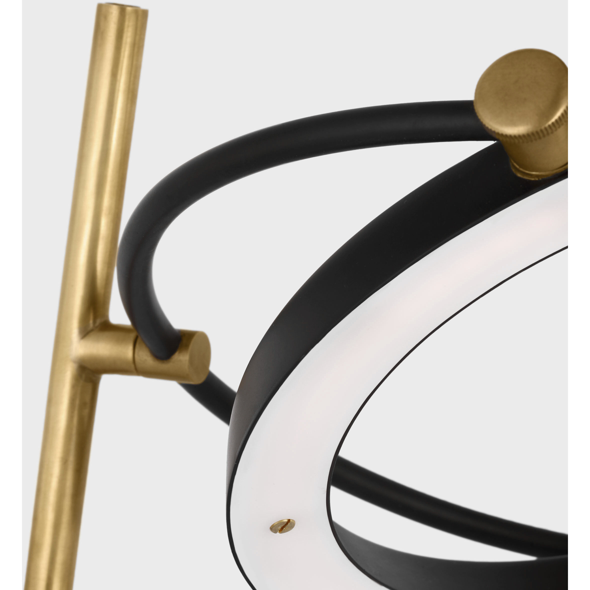 Ian K. Fowler Mistral 21 inch 10.00 watt Hand-Rubbed Antique Brass and Matte Black Ring Lamp Portable Light, Medium