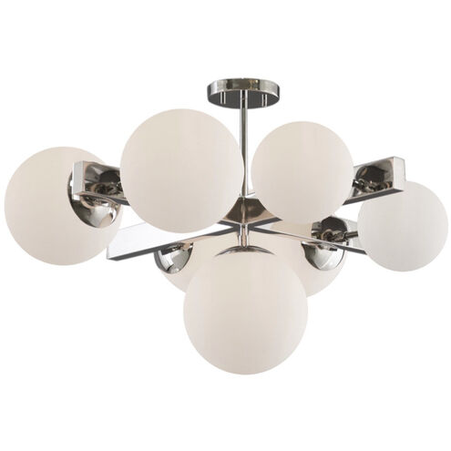 Moonglow 7 Light 27 inch Polished Nickel Semi-Flush Mount Ceiling Light