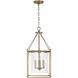 Cooper 4 Light 11.75 inch Aged Brass Pendant Ceiling Light