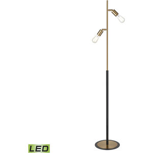 Kelston 62 inch 9.00 watt Matte Black with Aged Brass Floor Lamp Portable Light