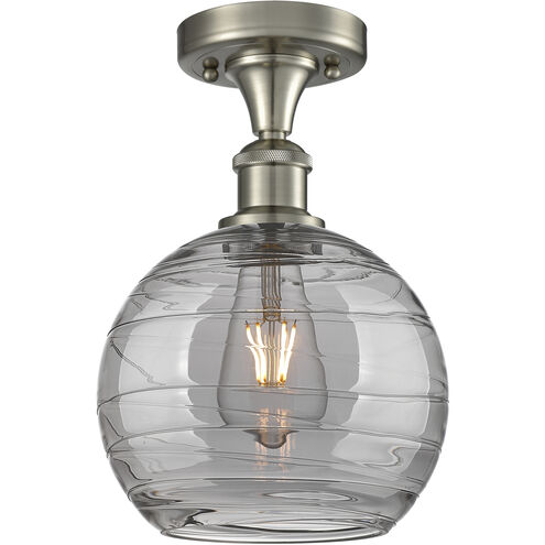 Ballston Athens Deco Swirl 1 Light 8 inch Brushed Satin Nickel Semi-Flush Mount Ceiling Light