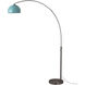 Half Dome 92 inch 14 watt Black Nickel Arc Floor Lamp Portable Light in Turquoise Steel