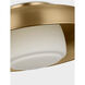 Richard June Liora 1 Light 15 inch Estate Brass Flush Mount Ceiling Light