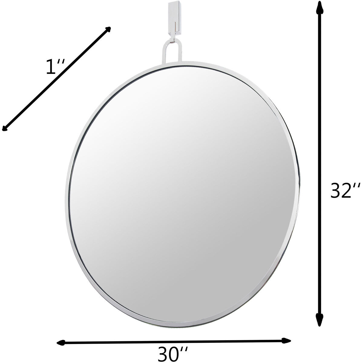 Stopwatch 32 X 30 inch Polished Nickel Wall Mirror, Varaluz Casa