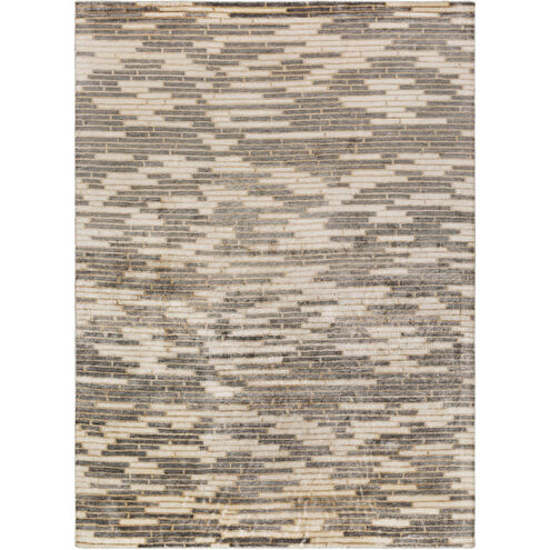 Platinum 36 X 24 inch Black and Neutral Area Rug, Viscose