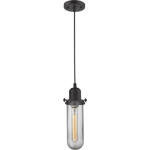 Austere Centri 1 Light 5 inch Matte Black Mini Pendant Ceiling Light in Incandescent, Clear Glass, Austere