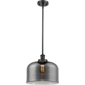 Ballston X-Large Bell 1 Light 8 inch Matte Black Pendant Ceiling Light in Plated Smoke Glass, Ballston