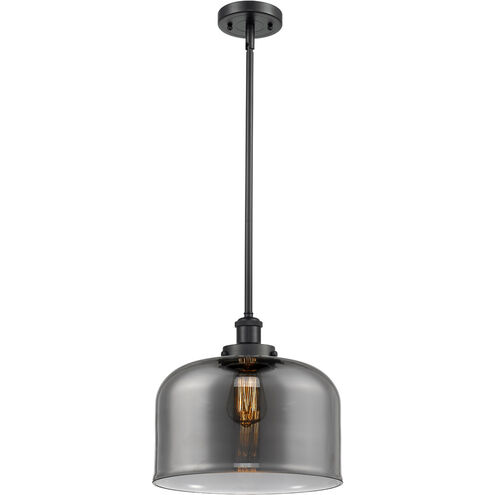 Ballston X-Large Bell LED 8 inch Matte Black Pendant Ceiling Light in Plated Smoke Glass, Ballston
