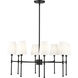Adorra 8 Light 30 inch Matte Black Chandelier Ceiling Light
