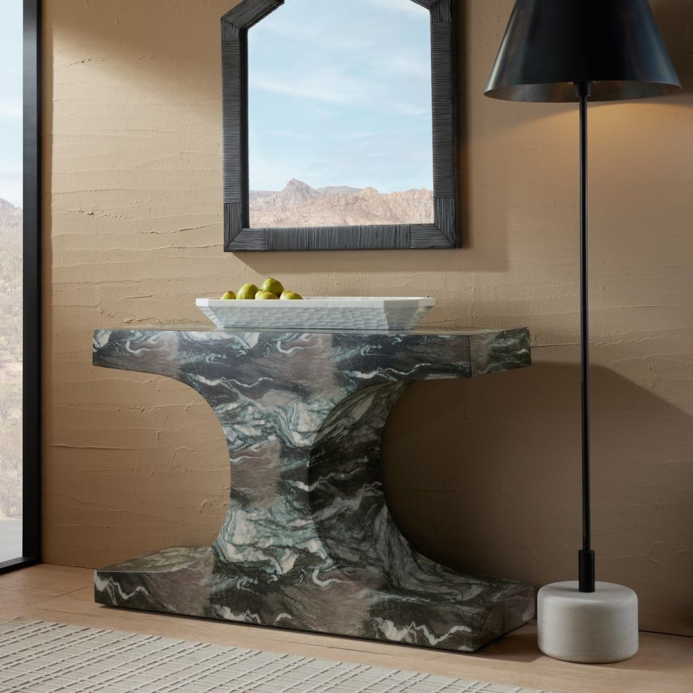 Augustine Verde Faux Marble Console Table